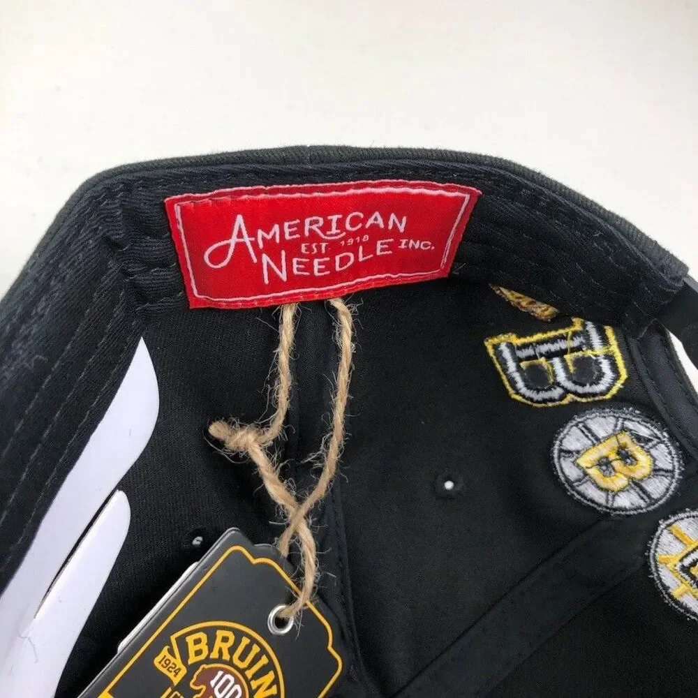 Boston Bruins Hat Black Centennial American Needle Blockhead‎ Snapback Cap 100th